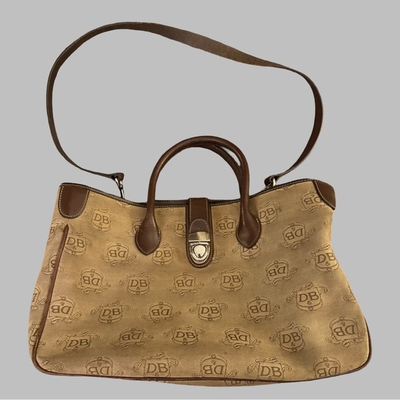 Dooney & Bourke Handbags - DOONEY AND BOURKE Vintage Signature Double Handle Shoulder Bag